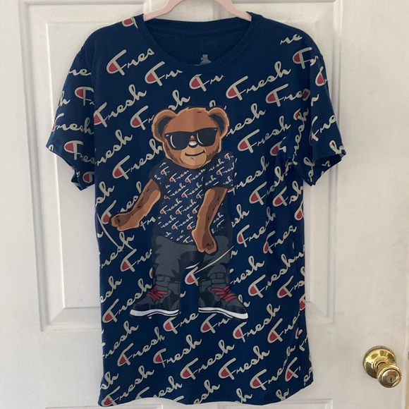 Fresh Champion Style Graphic Tee Shirt. Unisex Size Medium - Picture 2 of 6